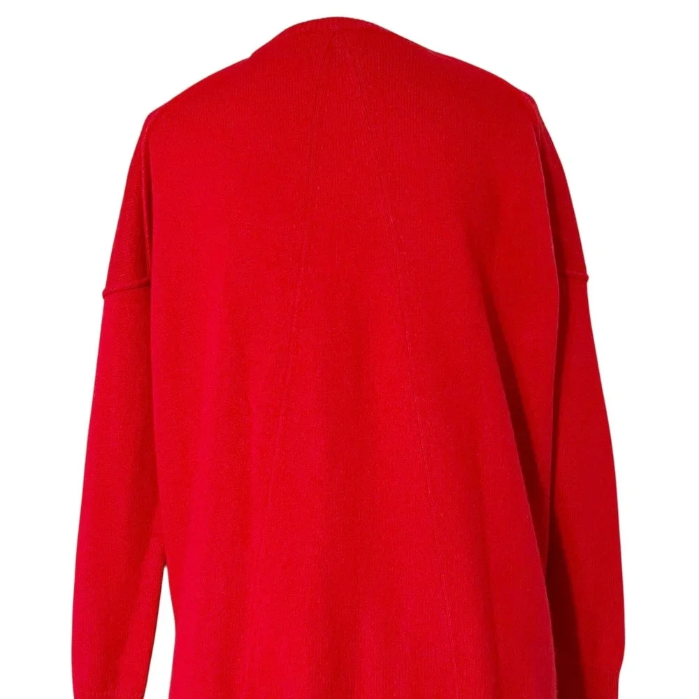 Athleta Perspective Red Wool Cashmere‎ Crew Neck Long Sleeve Relaxed Fit Sweater